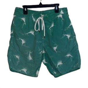 Polo by Ralph Lauren Green Board Shorts Medium Preppy Beach Swordfish Men’s